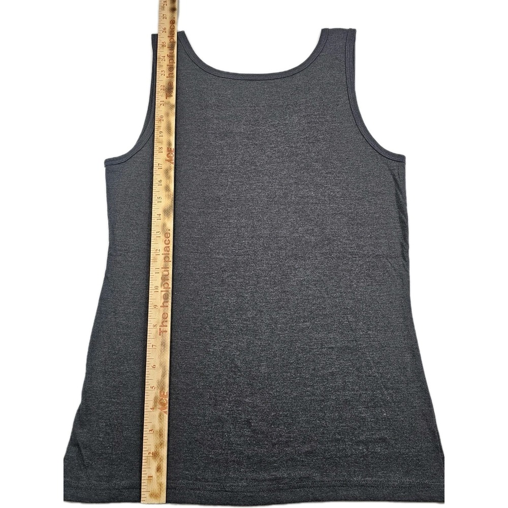 Think Positive Super Soft Womens Med Grey Charcoal Tank Top Fun Support Spellout - Picture 5 of 6